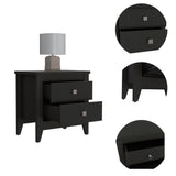 English Elm Windsor 2-Drawer Nightstand Black Wengue