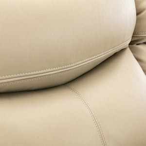English Elm Breathable Leather Manual Reclining Loveseat - Stylish Cream Comfort For Modern Living Rooms W79164349