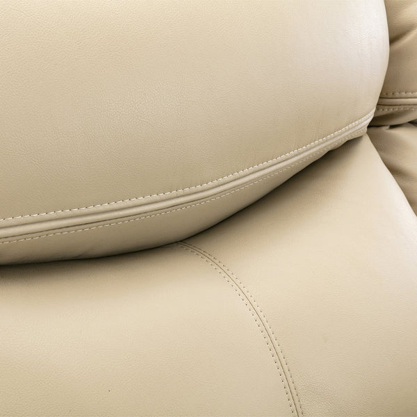 English Elm Breathable Leather Manual Reclining Loveseat - Stylish Cream Comfort For Modern Living Rooms W79164349