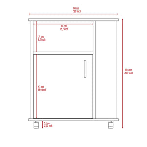 English Elm 4-Shelf Microwave Cabinet with Caster Wenge for Kitchen Storage, Mobile Organizer with 5 Shelves & Elegant Top B06280097