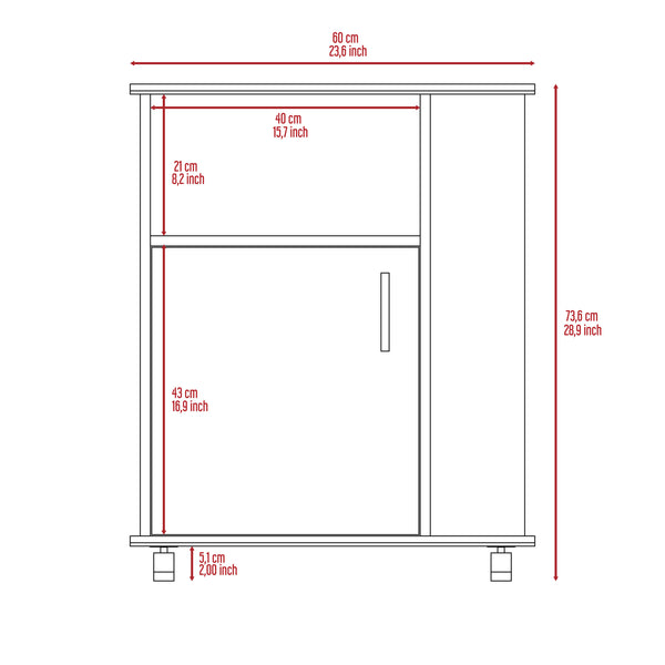 English Elm 4-Shelf Microwave Cabinet with Caster Wenge for Kitchen Storage, Mobile Organizer with 5 Shelves & Elegant Top B06280097