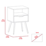 English Elm Haverson 1-Drawer 1-Shelf Nightstand White and Light Oak