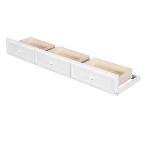 English Elm Twin-over-full Bunk Bed with Storage Staircase Drawers and Pine Wood Frame LT000223AAK
