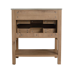 English Elm 30 Inch Bathroom Vanity - Stylish Plywood Design With Soft-Closing Drawers & Easy Installation W999S00061