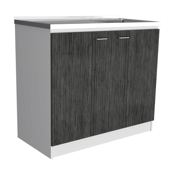 English Elm Brookeline Two-tone Utility Sink Cabinet with Stainless Steel Basin for Laundry Rooms B062S00146