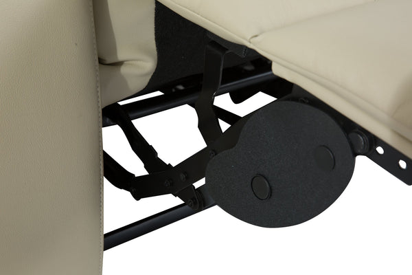 English Elm Breathable Leather Manual Reclining Sectional Sofa Cream & Dark Brown, Solid Wood Frame, Storage Ahnung W79164350