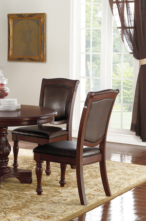 English Elm Majestic Formal Round Dining Table with Carved Floral Pedestal Base, Espresso Finish, 48" DIA elegant centerpiece Brown 51 L x 6 W x 51 H B011S00279