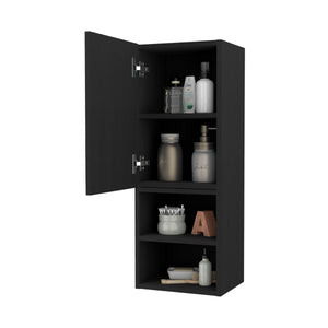 English Elm Wenge Medicine Cabinet with 4 Shelves and Sleek Metal Handle — Space-Saving Wall Storage, 31.6" H B06280750
