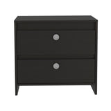 English Elm Black Wengue Rectangle 2-Drawer Nightstand