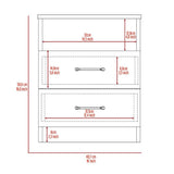 English Elm Brookeline 2-Drawer 1-Shelf Rectangle Nightstand Light Grey