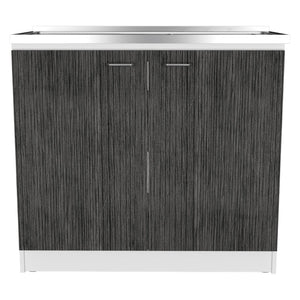 English Elm Brookeline Two-tone Utility Sink Cabinet with Stainless Steel Basin for Laundry Rooms B062S00146