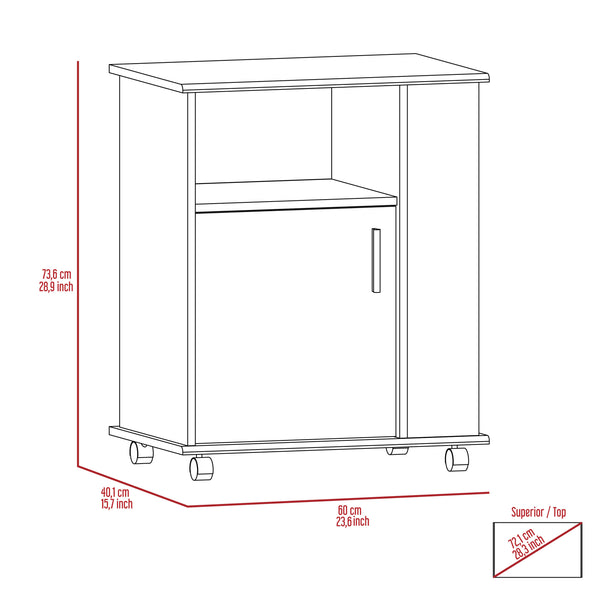 English Elm 4-Shelf Microwave Cabinet with Caster Wenge for Kitchen Storage, Mobile Organizer with 5 Shelves & Elegant Top B06280097