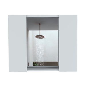 English Elm Ellegrini White Medicine Cabinet with Mirror, 7 Shelves & 2 Doors — Compact 23.6"x19.5" Storage Elegance B06280134