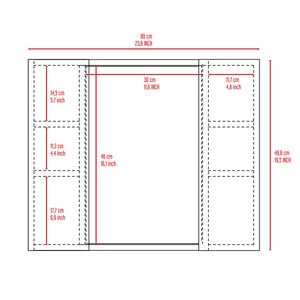 English Elm Ellegrini White Medicine Cabinet with Mirror, 7 Shelves & 2 Doors — Compact 23.6"x19.5" Storage Elegance B06280134