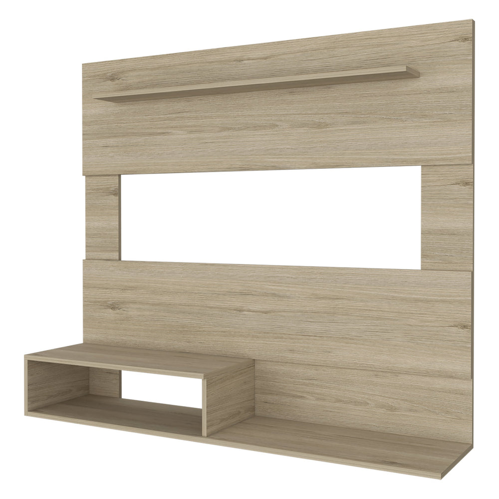 English Elm Forest Hills Floating Entertainment Center Light Pine — 3-Shelf Wall-Mounted Media Console, 55" Wide, Sleek Modern Storage and Display Surface B06280068