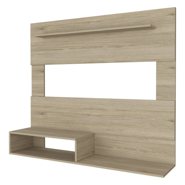 English Elm Forest Hills Floating Entertainment Center Light Pine — 3-Shelf Wall-Mounted Media Console, 55" Wide, Sleek Modern Storage and Display Surface B06280068