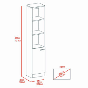 English Elm Wenge Tall Linen Cabinet 63.8" H Slim 5-Shelf Storage with 3 Open Shelves & Bottom Door for Bath B06280221
