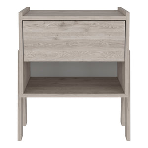 English Elm Hosley Elegant 1-Drawer Nightstand in Light Grey with Open Shelf, Compact Storage & Romantic Style B06280567