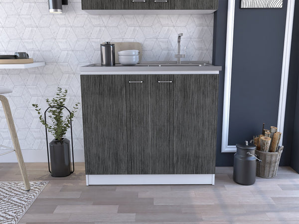 English Elm Brookeline Two-tone Utility Sink Cabinet with Stainless Steel Basin for Laundry Rooms B062S00146