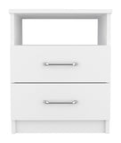 English Elm Brookeline 2-Drawer 1-Shelf Rectangle Nightstand White