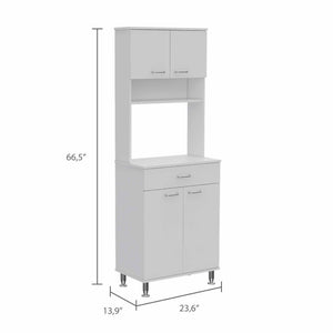 English Elm Santa Maria Pantry Cabinet with Drawer & 5 Shelves, Tall Storage Cupboard for Kitchen & Appliances White B06280024