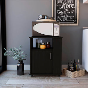 English Elm 4-Shelf Microwave Cabinet with Caster Wenge for Kitchen Storage, Mobile Organizer with 5 Shelves & Elegant Top B06280097