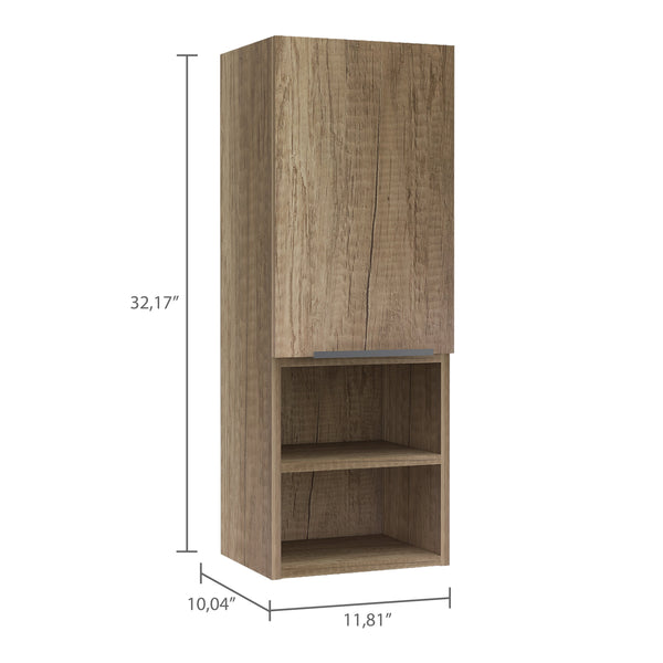 English Elm Kingston Modern 4-Shelf Medicine Cabinet with Door and Open Storage Shelves for Bathroom Organization Light Oak B06280274