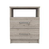 English Elm Brookeline 2-Drawer 1-Shelf Rectangle Nightstand Light Grey