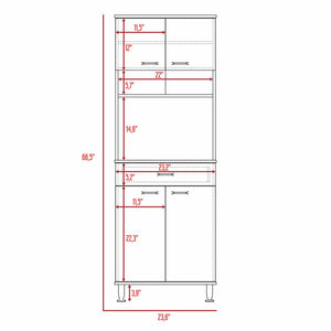 English Elm Santa Maria Pantry Cabinet with Drawer & 5 Shelves, Tall Storage Cupboard for Kitchen & Appliances White B06280024