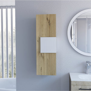 English Elm Light Oak 3-Shelf Rectangle Medicine Cabinet with Mirror Door, 38.5" Bathroom Storage, Modern Chic Finish B06280314