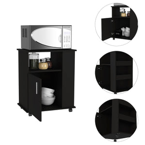 English Elm 4-Shelf Microwave Cabinet with Caster Wenge for Kitchen Storage, Mobile Organizer with 5 Shelves & Elegant Top B06280097