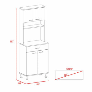 English Elm Santa Maria Pantry Cabinet with Drawer & 5 Shelves, Tall Storage Cupboard for Kitchen & Appliances White B06280024