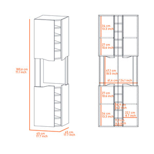 English Elm Macadamia 10-Bottle Bar Cabinet with Taupe Finish, 4 Doors, Cup Rack & Top Shelf for Stylish Storage B062S00076