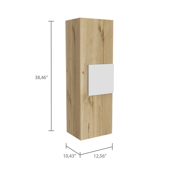 English Elm Light Oak 3-Shelf Rectangle Medicine Cabinet with Mirror Door, 38.5" Bathroom Storage, Modern Chic Finish B06280314