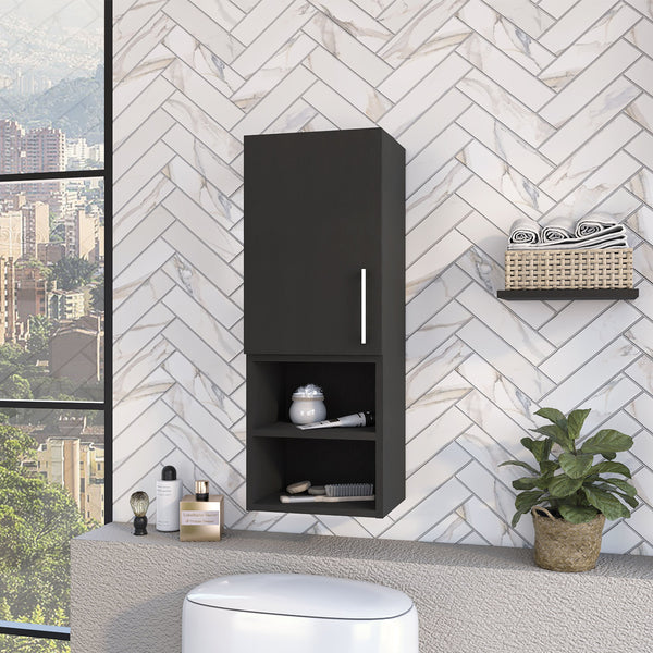 English Elm Wenge Medicine Cabinet with 4 Shelves and Sleek Metal Handle — Space-Saving Wall Storage, 31.6" H B06280750