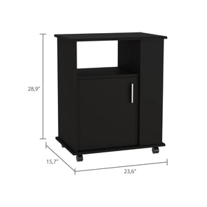 English Elm 4-Shelf Microwave Cabinet with Caster Wenge for Kitchen Storage, Mobile Organizer with 5 Shelves & Elegant Top B06280097