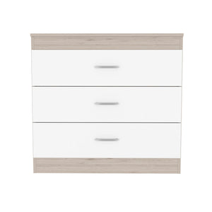 English Elm Bethage Modern 3-Drawer Dresser White - Compact Storage, Sleek Finish, Metal Handles, Versatile Style B06280072
