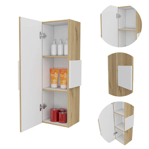 English Elm Light Oak 3-Shelf Rectangle Medicine Cabinet with Mirror Door, 38.5" Bathroom Storage, Modern Chic Finish B06280314