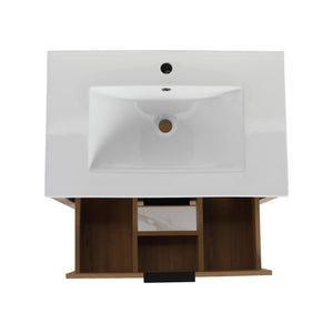 English Elm 30 Inch Bathroom Vanity - Stylish Plywood Design With Soft-Closing Drawers & Easy Installation W999S00061