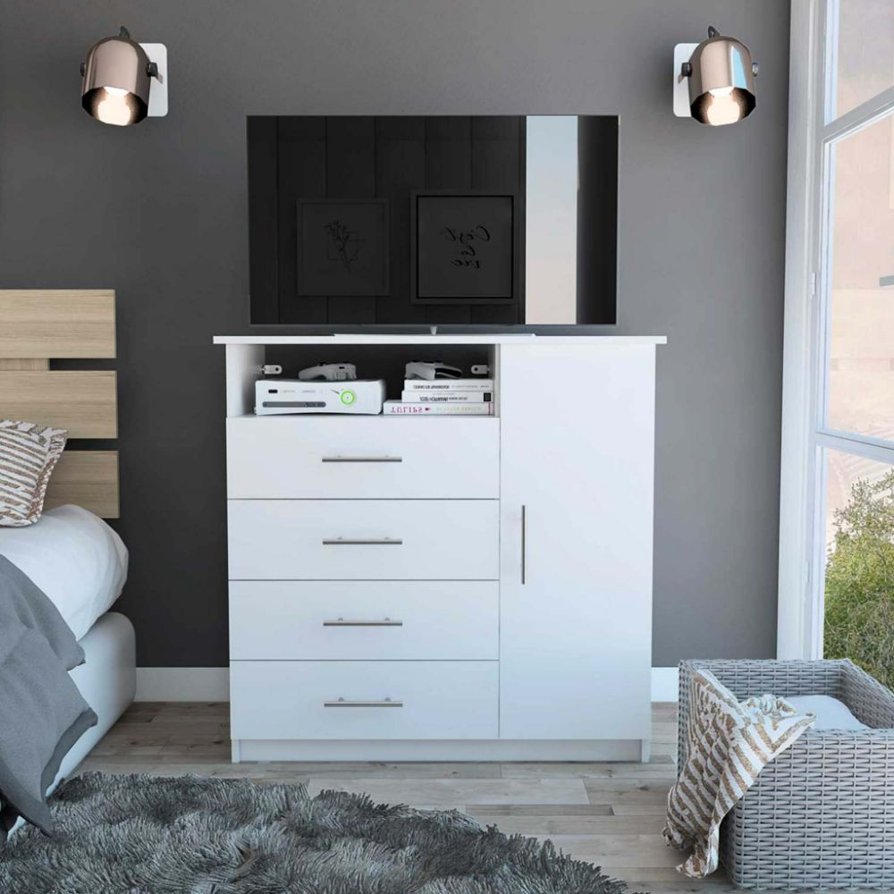 English Elm Montauk Wall-Mounted Shoe Cabinet with Mirror Door, 5 Shelves Lockable Recessed Handle Black Wengue B06280561