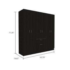 English Elm Davenport Wenge and White 1-Drawer 6-Door Rectangular Armoire with 8 Shelves — Modern Storage Solution B062S00165