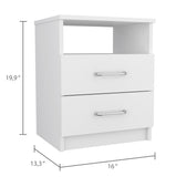 English Elm Brookeline 2-Drawer 1-Shelf Rectangle Nightstand White