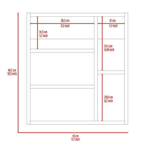 English Elm Whirlwind Light Oak Medicine Cabinet with Mirror and Single Shelf, Compact Rectangle Storage for Bathroom Essentials B06280246
