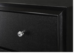 English Elm 1pc Glam Five-Drawer Embossed Crocodile Finish Chest with Felt-Lined Top Drawer and Dovetail Joinery Black 33.31 L x 18.58 W x 49.69 H B011P216718
