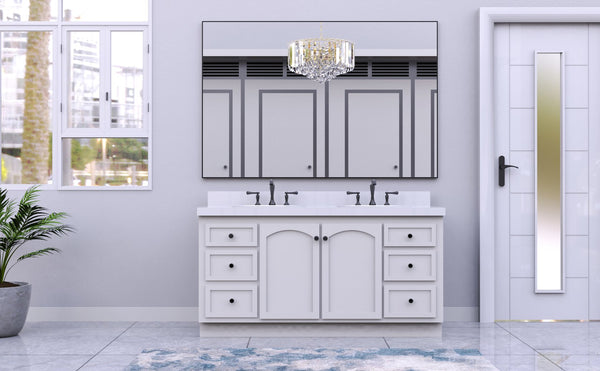 English Elm 60"x36" Oversized Modern Rectangle Mirror with Black Aluminum Frame, Explosion-Proof Glass, Versatile Mounting W70881126