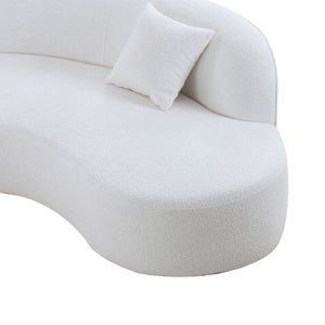 English Elm Luxury Boucle Curved Sectional Sofa with Chaise Right Facing Sculptural Modern Living W876S00086