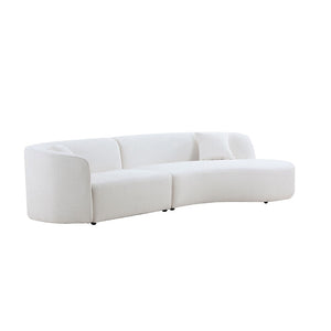 English Elm Luxury Boucle Curved Sectional Sofa with Chaise Right Facing Sculptural Modern Living W876S00086