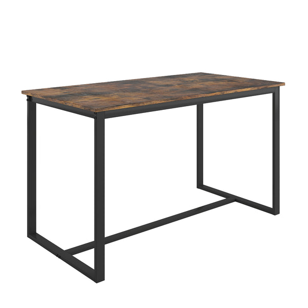 English Elm Five-piece industrial dining set with oak MDF top, heavy-duty metal frame, compact space-saving design Brown W57868875