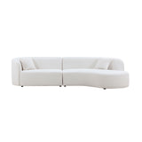 English Elm Luxury Modern Style Living Room Upholstery Curved Sofa With Chaise 2-Piece Set, Right Hand Facing Sectional, Boucle Couch, White