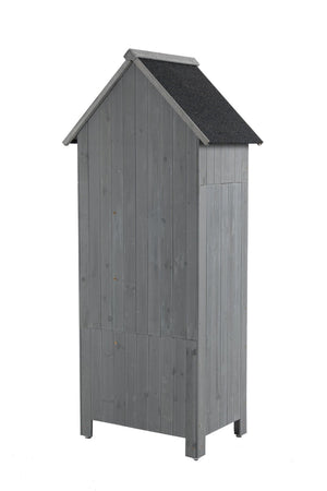 English Elm 30.3"l Solid Fir Outdoor Storage Shed with Barn Roof and Three Tool Compartments W1422P285895